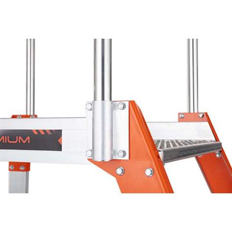 Scară cu platformă staționare și trepte pe o parte, înălțime 830 mm, 4 fuscele/trepte - Alve - imagine4