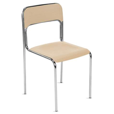 Speiseraumstuhl CORTINA, verchromtes Stahlrohrgestell, Kunststoff Farbe beige, VE 6 Stk. - Nowy Styl Group