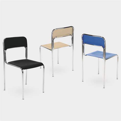 Speiseraumstuhl CORTINA, verchromtes Stahlrohrgestell, Kunststoff Farbe blau, VE 6 Stk. - Nowy Styl Group - Bild5