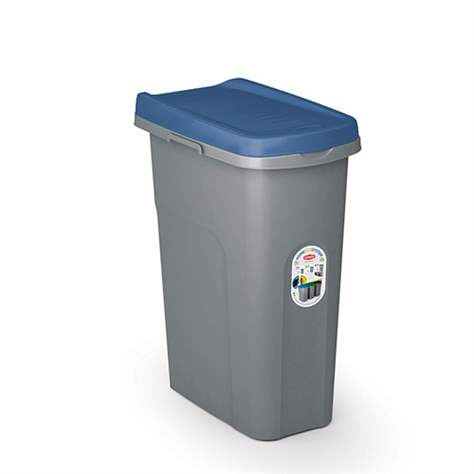Koš plastový ECO SYSTEM na tříděný odpad, objem 25 l, víko modré