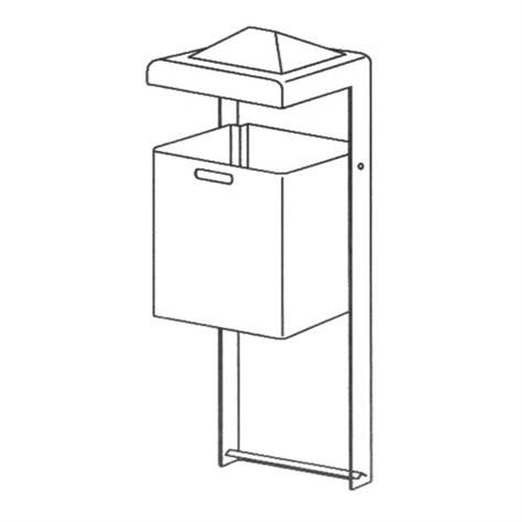 Coș gunoi ”Pyramide”, volum 35 l, cu scrumieră, cu prindere în beton, oțel galvanizat - imagine2