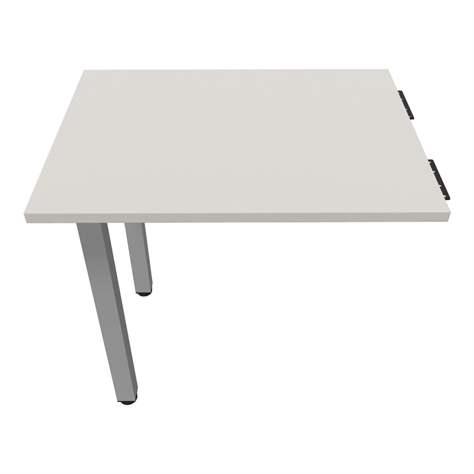 Přídavná stolová deska, obdélník, barva světle šedá, š x h: 800 x 600 mm, podnoží sloupové hranaté stříbrné - Nowy Styl Group