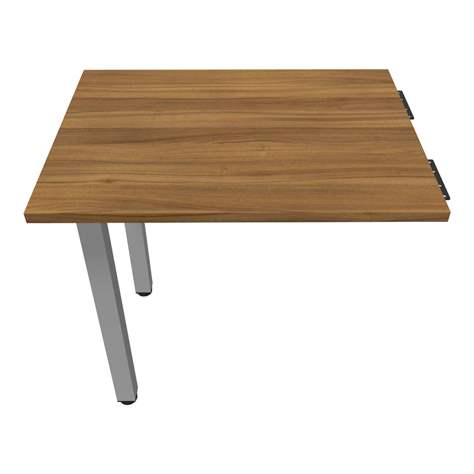 Přídavná stolová deska, obdélník, barva ořech, š x h: 800 x 600 mm, podnoží sloupové hranaté stříbrné - Nowy Styl Group