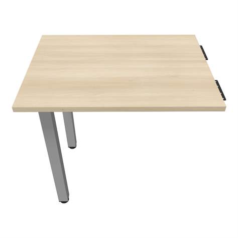 Přídavná stolová deska, obdélník, barva akácie, š x h: 800 x 600 mm, podnoží sloupové hranaté stříbrné - Nowy Styl Group