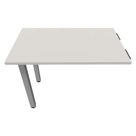 Přídavná stolová deska, obdélník, barva světle šedá, š x h: 1000 x 600 mm, podnoží sloupové hranaté stříbrné - Nowy Styl Group