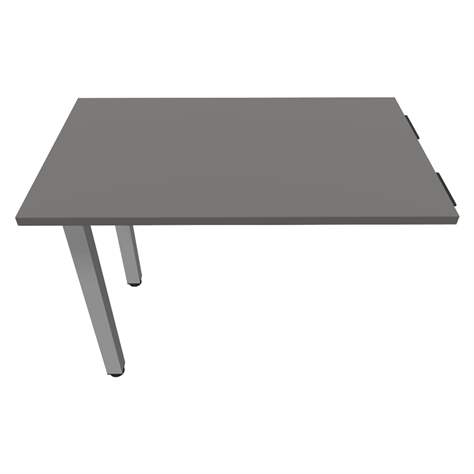 Přídavná stolová deska, obdélník, barva tmavě šedá, š x h: 1000 x 600 mm, podnoží sloupové hranaté stříbrné - Nowy Styl Group
