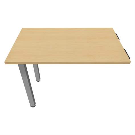 Přídavná stolová deska, obdélník, barva javor, š x h: 1000 x 600 mm, podnoží sloupové hranaté stříbrné - Nowy Styl Group