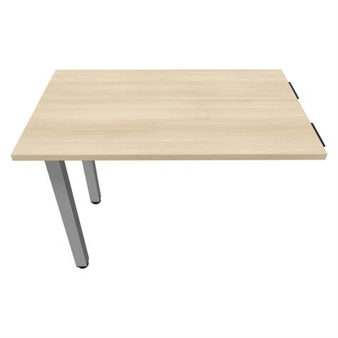 Přídavná stolová deska, obdélník, barva akácie, š x h: 1000 x 600 mm, podnoží sloupové hranaté stříbrné - Nowy Styl Group