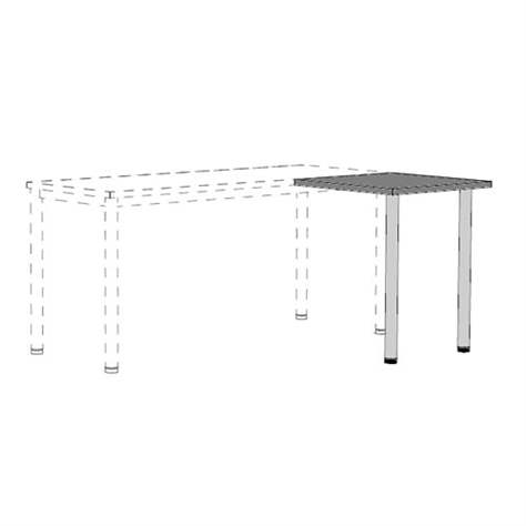 Přídavná stolová deska, obdélník, barva ořech, š x h: 800 x 600 mm, podnoží sloupové hranaté stříbrné - Nowy Styl Group - obrázek3