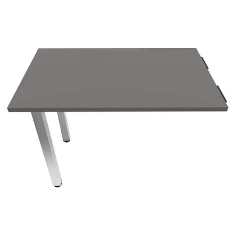 Přídavná stolová deska, obdélník, barva tmavě šedá, š x h: 1000 x 600 mm, podnoží sloupové hranaté lesklé - Nowy Styl Group