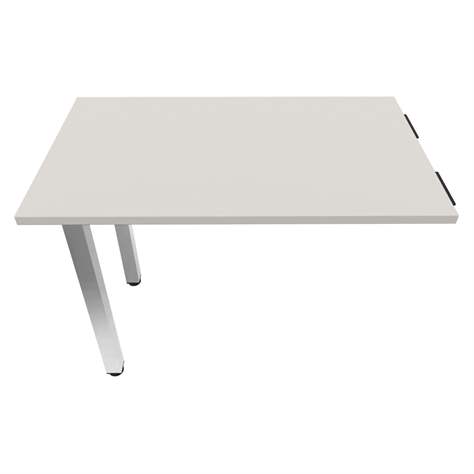 Přídavná stolová deska, obdélník, barva světle šedá, š x h: 1000 x 600 mm, podnoží sloupové hranaté lesklé - Nowy Styl Group