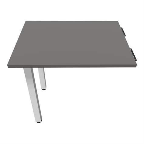 Přídavná stolová deska, obdélník, barva tmavě šedá, š x h: 800 x 600 mm, podnoží sloupové hranaté lesklé - Nowy Styl Group