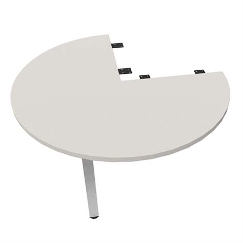 Kruhová přídavná deska, 3/4 kruhu, barva světle šedá, průměr 1000 mm, podnoží sloupové hranaté lesklé - Nowy Styl Group