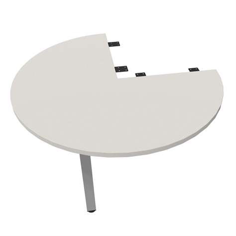 Kruhová přídavná deska, 3/4 kruhu, barva světle šedá, průměr 1000 mm, podnoží sloupové hranaté matné - Nowy Styl Group