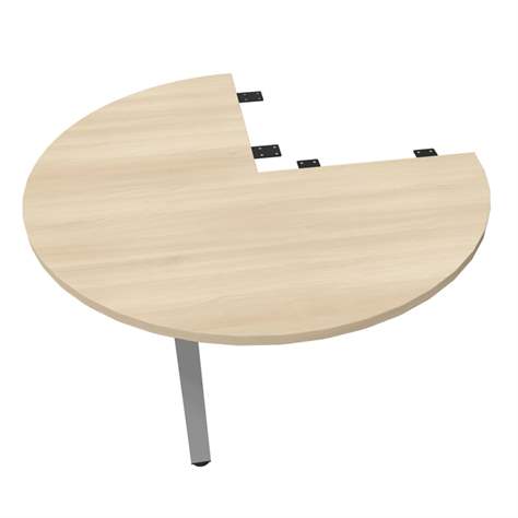 Kruhová přídavná deska, 3/4 kruhu, barva akácie, průměr 1000 mm, podnoží sloupové hranaté matné - Nowy Styl Group