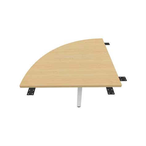 Kruhová spojovací stolová deska, 1/4 kruhu, barva javor, š x h: 800 x 800 mm, podnoží hranaté, lesklé - Nowy Styl Group