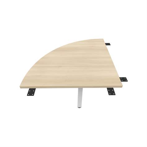 Kruhová spojovací stolová deska, 1/4 kruhu, barva akácie, š x h: 800 x 800 mm, podnoží hranaté, lesklé - Nowy Styl Group