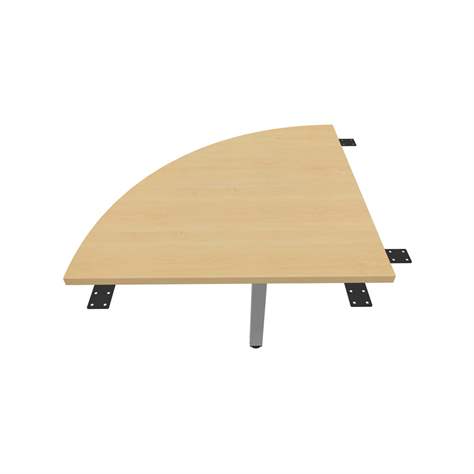 Kruhová spojovací stolová deska, 1/4 kruhu, barva javor, š x h: 800 x 800 mm, podnoží hranaté, matné - Nowy Styl Group