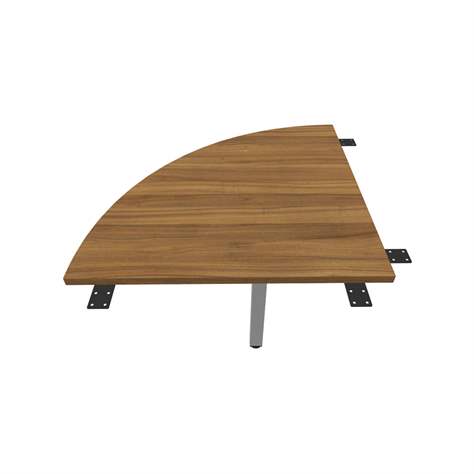 Kruhová spojovací stolová deska, 1/4 kruhu, barva ořech, š x h: 800 x 800 mm, podnoží hranaté, matné - Nowy Styl Group