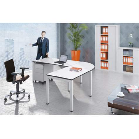 Kruhová spojovací stolová deska, 1/4 kruhu, barva akácie, š x h: 800 x 800 mm, podnoží hranaté, matné - Nowy Styl Group - obrázek4