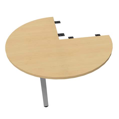 Kruhová přídavná deska, 3/4 kruhu, barva javor, průměr 1000 mm, podnoží sloupové hranaté matné - Nowy Styl Group