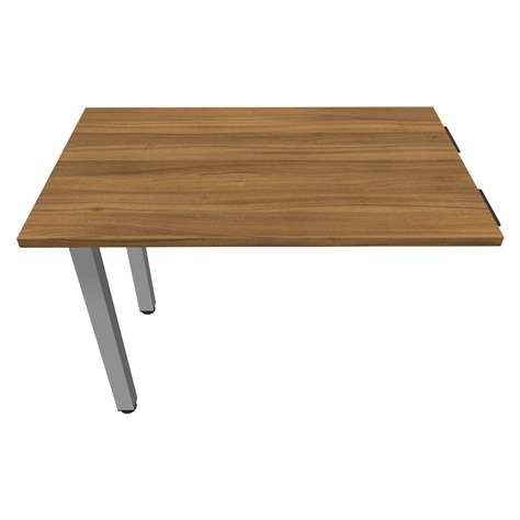 Přídavná stolová deska, obdélník, barva ořech, š x h: 1000 x 600 mm, podnoží sloupové hranaté stříbrné - Nowy Styl Group