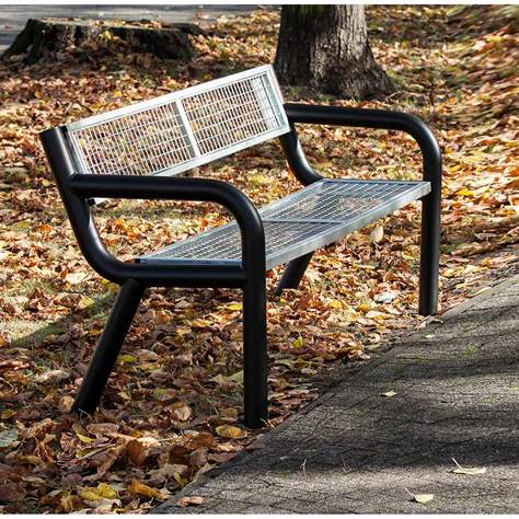 Parkbank Dallas, Stahlkonstruktion mit Drahtgitter, Farbe schwarz/silber, Länge 1,75 m - Bild2