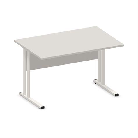 Büro-Schreibtisch, C-Fuß Gestell, weiß, Farbe Lichtgrau, B x T: 1200 x 800 mm - Nowy Styl Group