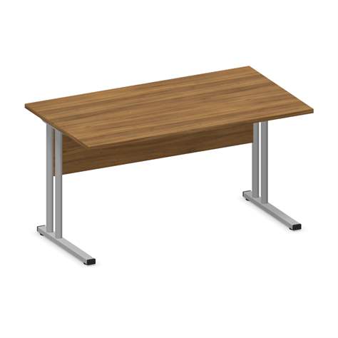 Büro-Schreibtisch, C-Fuß Gestell, Farbe Nussbaum, B x T: 1400 x 800 mm - Nowy Styl Group