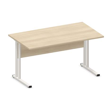 Büro-Schreibtisch, C-Fuß Gestell, weiß, Farbe Akazie, B x T: 1400 x 800 mm - Nowy Styl Group