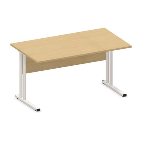 Büro-Schreibtisch, C-Fuß Gestell, weiß, Farbe Ahorn, B x T: 1400 x 800 mm - Nowy Styl Group