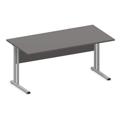 Büro-Schreibtisch, C-Fuß Gestell, Farbe Dunkelgrau, B x T: 1600 x 800 mm - Nowy Styl Group