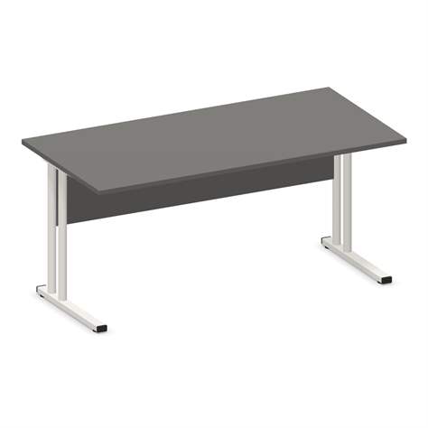 Büro-Schreibtisch, C-Fuß Gestell, weiß, Farbe Dunkelgrau, B x T: 1600 x 800 mm - Nowy Styl Group