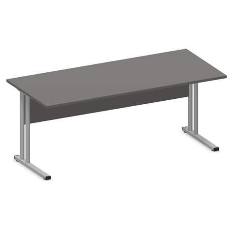 Büro-Schreibtisch, C-Fuß Gestell, Farbe Dunkelgrau, B x T: 1800 x 800 mm - Nowy Styl Group