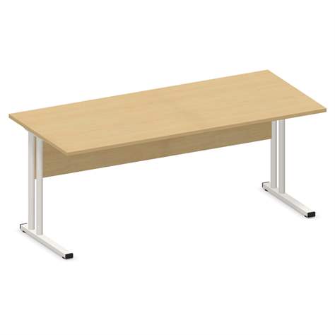 Büro-Schreibtisch, C-Fuß Gestell, weiß, Farbe Ahorn, B x T: 1800 x 800 mm - Nowy Styl Group