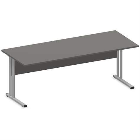 Büro-Schreibtisch, C-Fuß Gestell, Farbe Dunkelgrau, B x T: 2000 x 800 mm - Nowy Styl Group