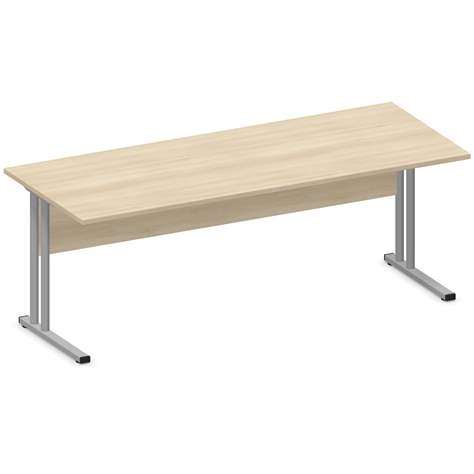 Büro-Schreibtisch, C-Fuß Gestell, Farbe Akazie, B x T: 2000 x 800 mm - Nowy Styl Group