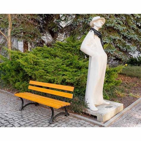 Parkbank Berlin, Gussgestell mit Massivholzleisten Farbton Teak, Länge 1,7 m - Bild6