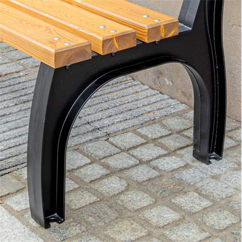 Parkbank Bonn, Gussgestell mit Massivholzleisten Farbton Mahagoni, Länge 1,7 m - Bild6