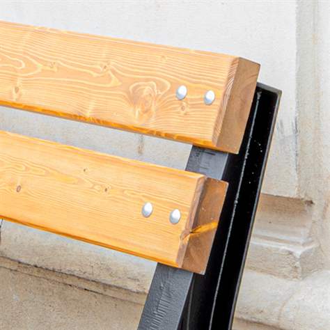 Parkbank Bonn, Gussgestell mit Massivholzleisten Farbton Mahagoni, Länge 1,7 m - Bild7