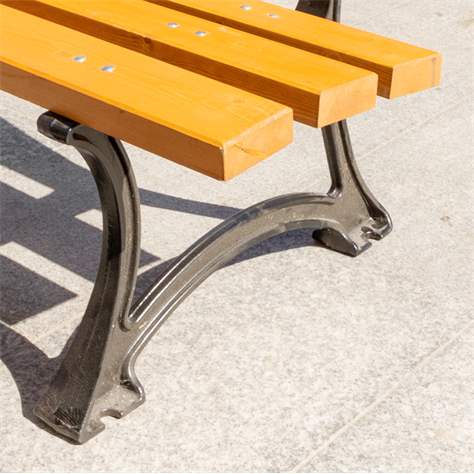 Parkbank Berlin, Gussgestell mit Massivholzleisten Farbton Palisander, Länge 1,7 m - Bild5