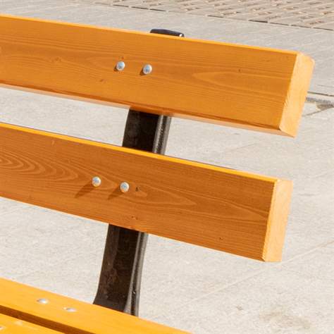 Parkbank Berlin, Gussgestell mit Massivholzleisten Farbton Palisander, Länge 1,7 m - Bild6