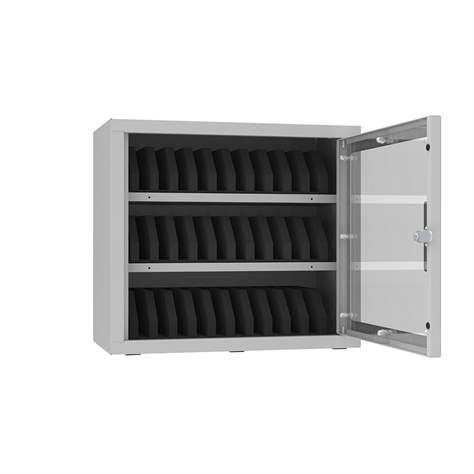 Dulap pentru telefoane mobil cu inserție din spumă, 30 compartimente, ÎxLxA: 400x450x250 mm, culoare alb RAL9010 - Malow - imagine5