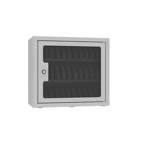 Dulap pentru telefoane mobil cu inserție din spumă, 30 compartimente, ÎxLxA: 400x450x250 mm, culoare alb RAL9010 - Malow - imagine6