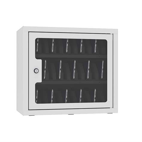 Dulap pentru telefoane mobil cu inserție din spumă, 30 compartimente, ÎxLxA: 400x450x250 mm, culoare alb RAL9010 - Malow