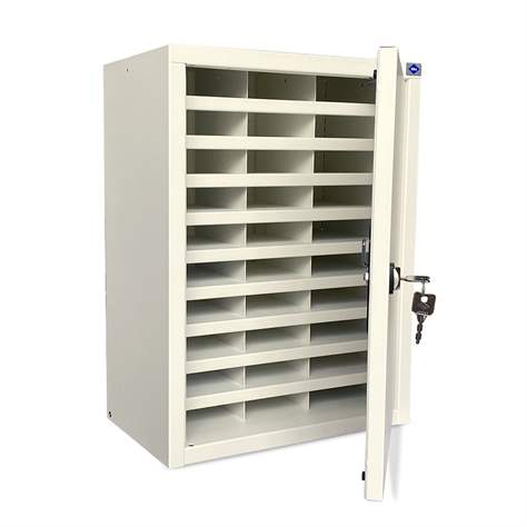 Dulap pentru telefoane mobil, 30 compartimente, ÎxLxA: 465x350x200 mm, culoare gri RAL7035