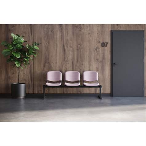 Sitzbank ISO 2 Sitze, Länge 1215 mm, Kunststoffsitz, Farbe blau, Gestell schwarz - Nowy Styl Group - Bild4