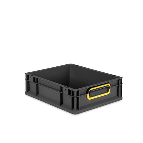 Eurobox CYCLE, 400x300x120 mm,  Farbe anthrazit-gelb