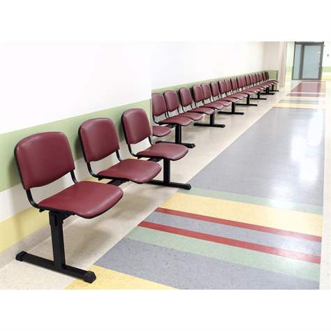 Sitzbank ISO 2 Sitze mit Ablagestisch, Länge 1780 mm, Sitz gepolstert, Farbe rot, Gestell schwarz - Nowy Styl Group - Bild4