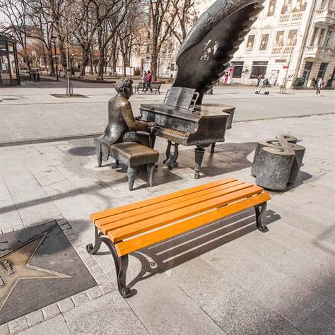 Parkbank Milano ohne Rückenlehne, Gussgestell mit Massivholzleisten Farbton Teak, Länge 1,7 m - Bild4